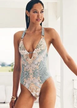 Aqua Blu Floret Maddison Swimsuit