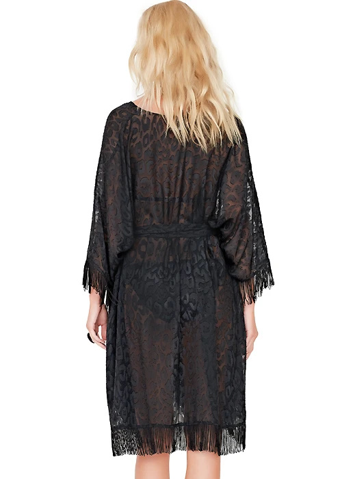 Gottex Jewel Box Black Diamond Open Kimono With Belt 2 Gottex Jewel Box Black Diamond Open Kimono With Belt - Image 2